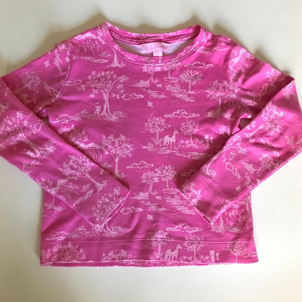 Lilly Pulitzer girls shirt horse toile runs small